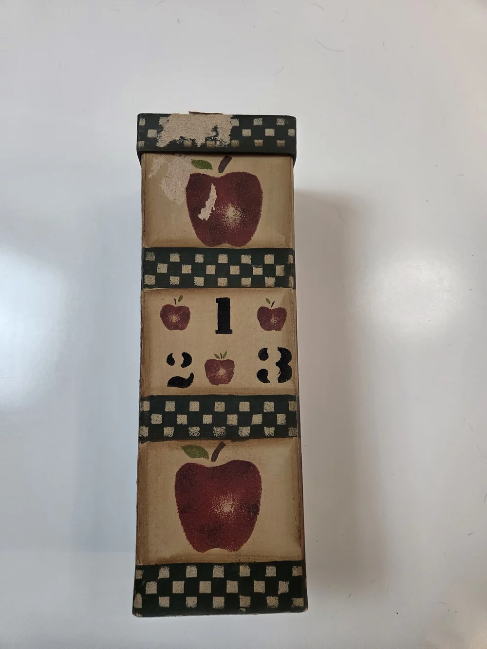 Hand-painted Wooden Apple Wall Box - Rustic Farmhouse Décor